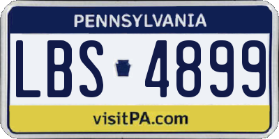 PA license plate LBS4899