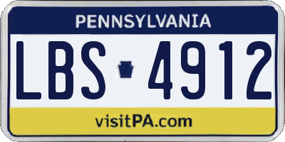PA license plate LBS4912