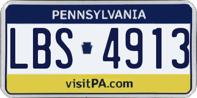 PA license plate LBS4913