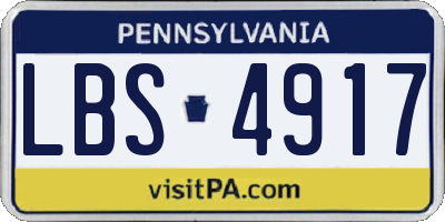 PA license plate LBS4917