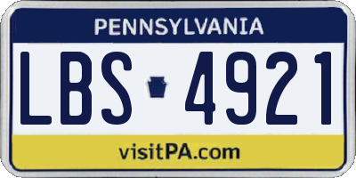 PA license plate LBS4921