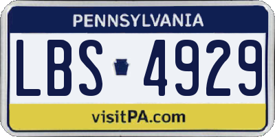 PA license plate LBS4929