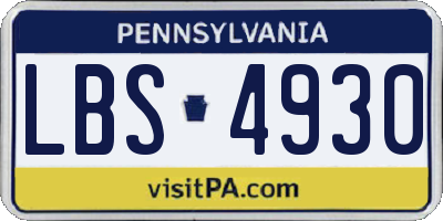 PA license plate LBS4930