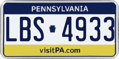 PA license plate LBS4933