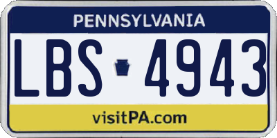 PA license plate LBS4943
