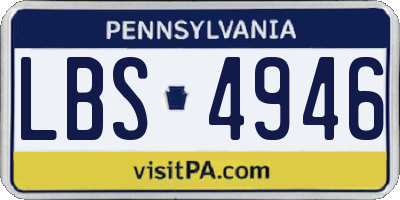 PA license plate LBS4946