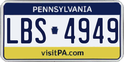 PA license plate LBS4949