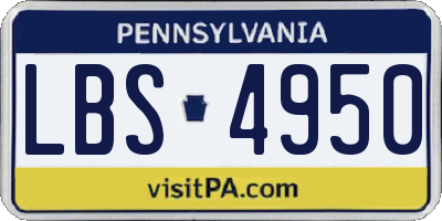 PA license plate LBS4950