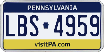 PA license plate LBS4959