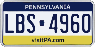 PA license plate LBS4960