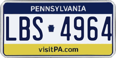 PA license plate LBS4964