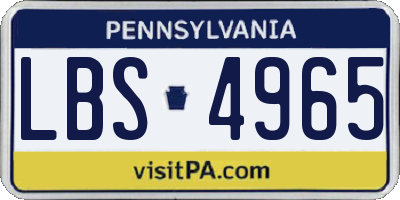 PA license plate LBS4965