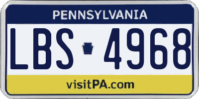 PA license plate LBS4968