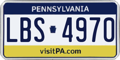 PA license plate LBS4970