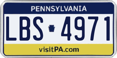 PA license plate LBS4971