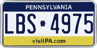 PA license plate LBS4975