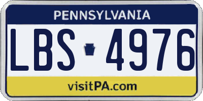 PA license plate LBS4976