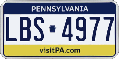 PA license plate LBS4977