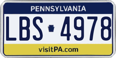 PA license plate LBS4978
