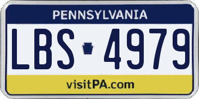 PA license plate LBS4979