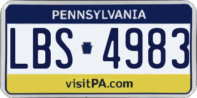 PA license plate LBS4983