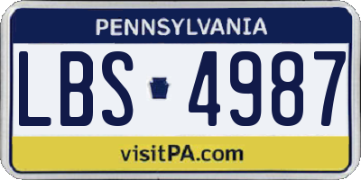 PA license plate LBS4987