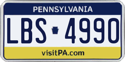 PA license plate LBS4990
