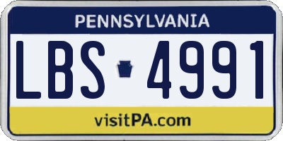 PA license plate LBS4991