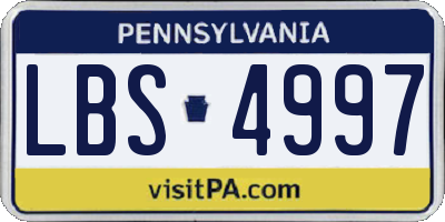 PA license plate LBS4997