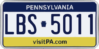 PA license plate LBS5011