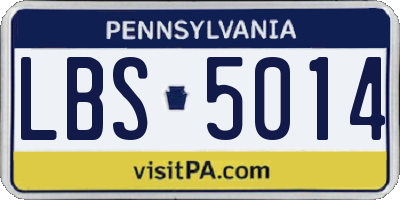 PA license plate LBS5014