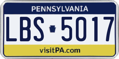 PA license plate LBS5017