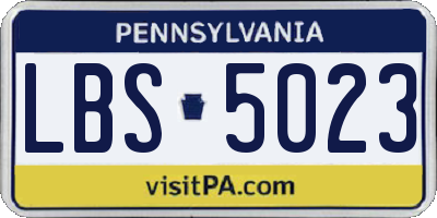 PA license plate LBS5023