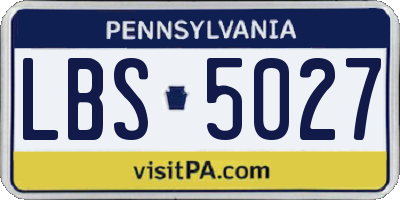 PA license plate LBS5027