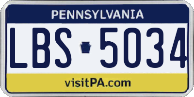 PA license plate LBS5034