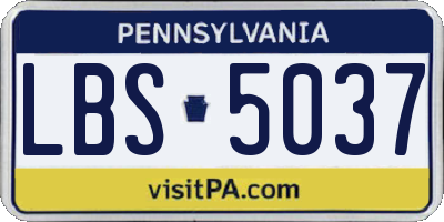 PA license plate LBS5037