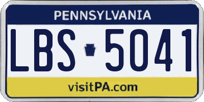 PA license plate LBS5041
