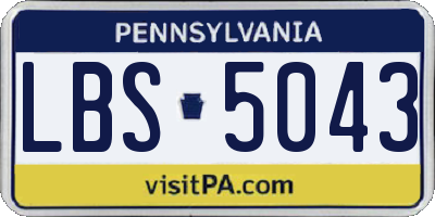 PA license plate LBS5043