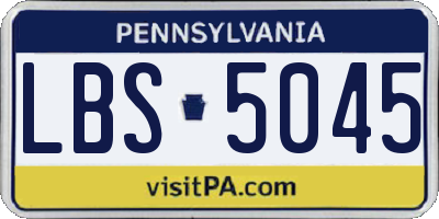 PA license plate LBS5045