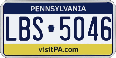 PA license plate LBS5046