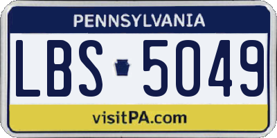 PA license plate LBS5049