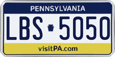 PA license plate LBS5050