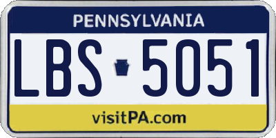 PA license plate LBS5051