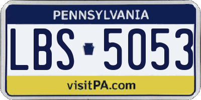 PA license plate LBS5053