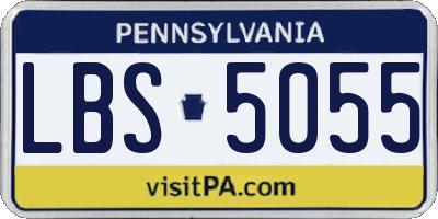 PA license plate LBS5055