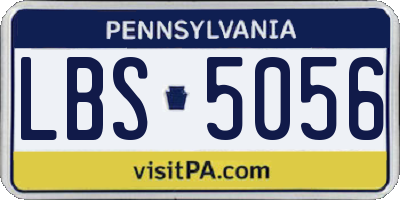 PA license plate LBS5056