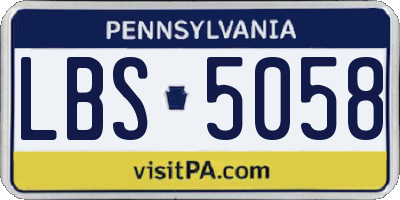 PA license plate LBS5058
