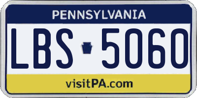 PA license plate LBS5060
