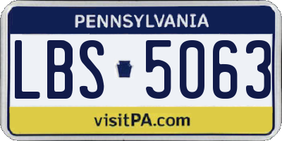 PA license plate LBS5063