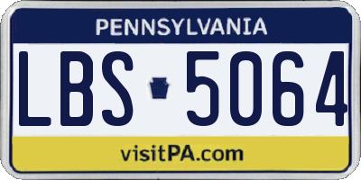 PA license plate LBS5064